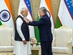 Prime Minister Narendra Modi being conferred with Uzbekistan's prestigious 'Oliy Darajali Do'stlik' by Uzbekistan President Shavkat Mirziyoyev, at the Kuksaroy Presidential Palace in Tashkent, Uzbekistan. 
