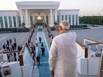 PM Modi Kyrgyzstan Visit LIVE: Prime Minister Narendra Modi waves as he embarks for Kyrgyzstan, in Tashkent, Uzbekistan. 