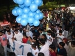 The number of voters is comparatively low from last year’s 43860 voters when elections had taken place in 9 colleges. (Sanjeev Sharma/ HT)