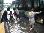 Residents in New Delhi amid severe waterlogging distress