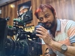 Filmmaker Arvind Pandey during shoot in Lucknow