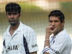 Dheeraj Jhadav with Sachin Tendulkar.