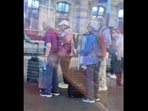 The woman shared a picture of elderly travellers in Europe walking with their luggage.(X/@Kavitastocks)