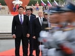 Russia's President Vladimir Putin and Mongolia's President Ukhnaagiin Khürelsükh in 2024.
