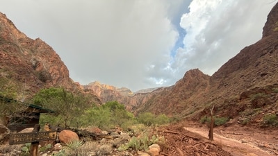 Bright Angel Creek near the Phantom Ranger Station in the Grand Canyon, Arizona, is seen after flash flooding from storms. (AP) Bright Angel Creek near the Phantom Ranger Station in the Grand Canyon, Arizona, is seen after flash flooding from storms. (AP)
