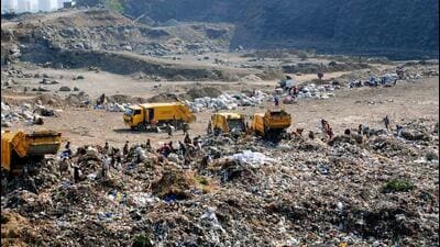 Local residents staged a protest in May, alleging that the dumping ground had already turned the area into a “gas chamber” (HT Photo)