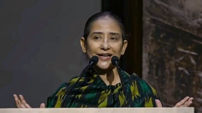 Manisha Koirala spoke during In Solidarity with Nepal event, in Kathmandu. (Pic: PTI) (@sadhguru)