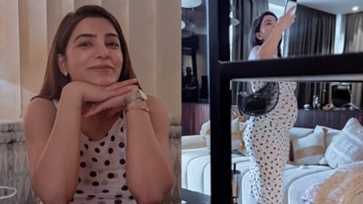 Samantha Ruth Prabhu flaunts her baby bump in new photo dump. Samantha Ruth Prabhu flaunts her baby bump in new photo dump.