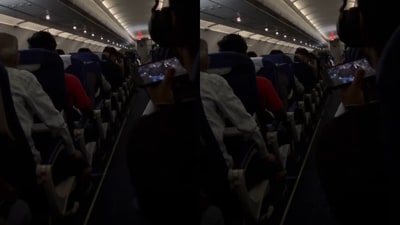 An IndiGo pilot left passengers impressed after adding a heartfelt shayari to his pre-landing announcement. (Instagram/thesantheory) An IndiGo pilot left passengers impressed after adding a heartfelt shayari to his pre-landing announcement. (Instagram/thesantheory)