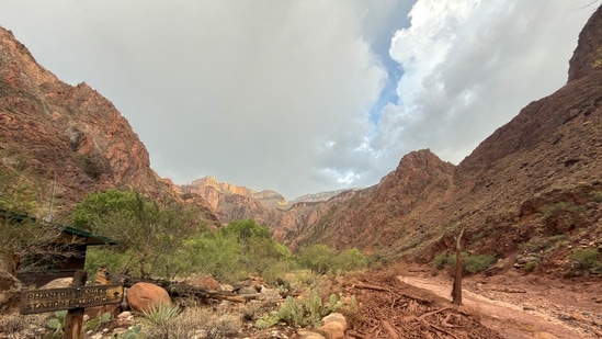 Bright Angel Creek near the Phantom Ranger Station in the Grand Canyon, Arizona, is seen after flash flooding from storms.