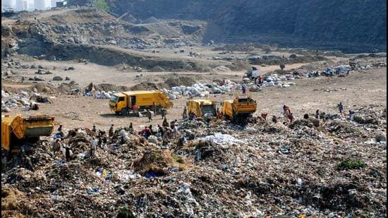 Local residents staged a protest in May, alleging that the dumping ground had already turned the area into a “gas chamber” (HT Photo)