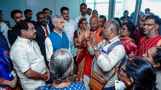 External affairs minister S Jaishankar greeted a group comprising 21 tourists from Tamil Nadu who were rescued from the floods that occurred in Nepal.