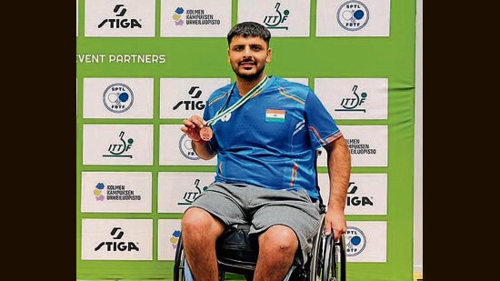 Wadhwa claimed his medals in both the men’s singles and men’s doubles events. (HT PHOTO)