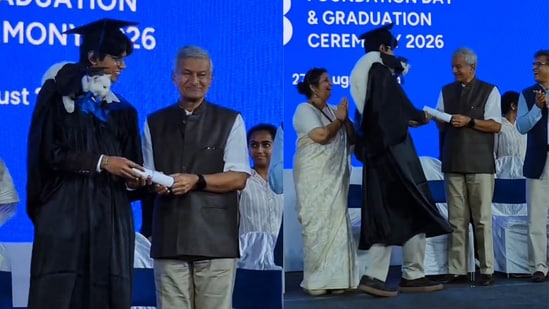 Graduate’s cat accompanies him to convocation.(Instagram/@shutupnaval)