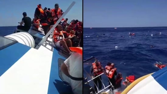 The boat capsized around two kilometres north of the coast of Kyrenia. (X/@clashreport)