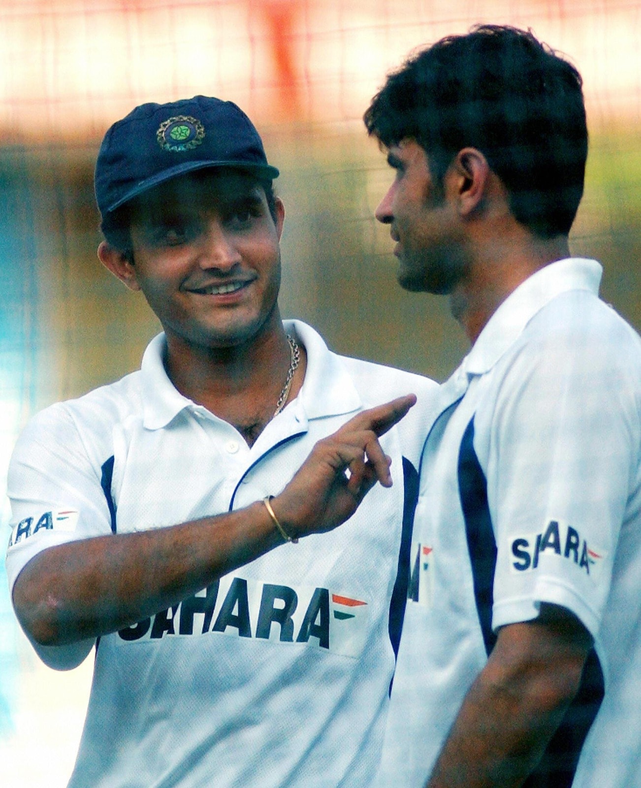 Dheeraj Jhadav in a chat with Sourav Ganguly. (X Images) Dheeraj Jhadav in a chat with Sourav Ganguly. (X Images)
