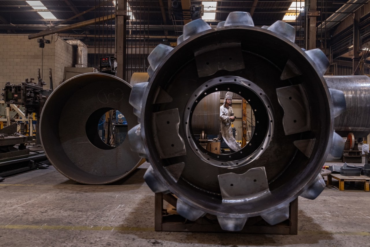 Workers at a Painco plant in Rio das Pedras, Brazil. The company supplies components for construction and machinery to Caterpillar and other global equipment manufacturers. Workers at a Painco plant in Rio das Pedras, Brazil. The company supplies components for construction and machinery to Caterpillar and other global equipment manufacturers.