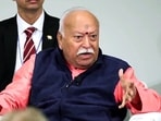 RSS Chief Mohan Bhagwat addresses at 'One World One Humanity' event, in New York on Saturday. 