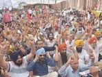 More than 3 lakh government employees took mass casual leave on August 27 to press the state government to accept their demands, including the release of pending dearness allowance (DA), with over 3.50 lakh pensioners also joining the protest. (HT File)