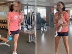 Renu Sindhu working out with her granddaughter at the gym. (@renu.sidhu/Instagram)