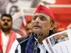 Samajwadi Party national president Akhilesh Yadav at a press conference in Lucknow on Monday. (ANI PHOTO)