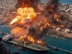 US President Donald Trump shares AI video of Kharg Island.