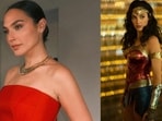 Actor Gal Gadot and in an still from Wonder Woman