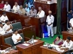 In this screengrab from a video posted on August 31, Tamil Nadu chief minister Vijay speaks during the state Legislative Assembly session, in Chennai. 