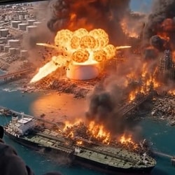 US President Donald Trump shares AI video of Kharg Island.