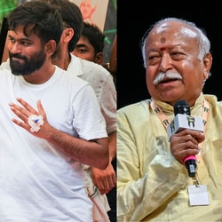 CJP founder Abhijeet Dipke and RSS chief Mohan Bhagwat.