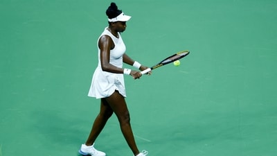 Venus Williams tumbled out of the US Open first round (REUTERS)