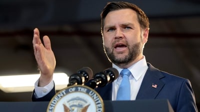 When asked about Trump's Kharg Island social media post, JD Vance said that the US President was sending a message to Iran. (File Photo/AFP) When asked about Trump's Kharg Island social media post, JD Vance said that the US President was sending a message to Iran. (File Photo/AFP)