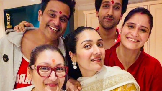 Krushna Abhishek celebrated Raksha Bandhan with Sunita Ahuja and family.