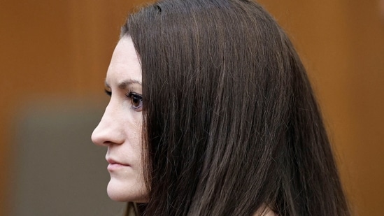 Lindsay Clancy watches jurors as they enter the courtroom in the morning to start their second day of deliberations in the triple murder case, in Plymouth Superior Court, in Plymouth, Massachusetts, U.S., August 28, 2026. Greg Derr/Pool via REUTERS