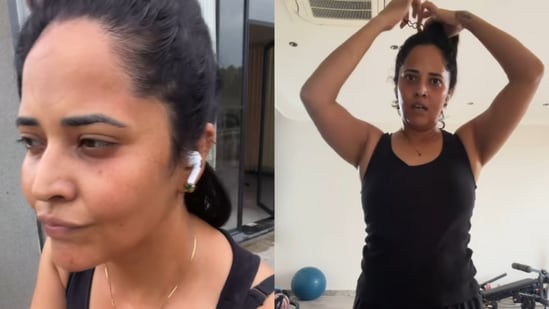 జిమ్ వర్కౌట్ వీడియో షేర్ చేసిన అనసూయ.. డ్యాన్స్ చేస్తూ.. ఔట్ ఫిట్ బాగోలేదంటూ నెటిజన్ల షాకింగ్ కామెంట్లు (instagram-Anasuya Bharadwaj)