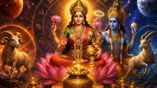 శుక్రుడి సంచారం: మాలవ్య రాజయోగం + లక్ష్మీనారాయణ యోగం.. ఈ 3 రాశులకు మహా అదృష్టం! (AI)