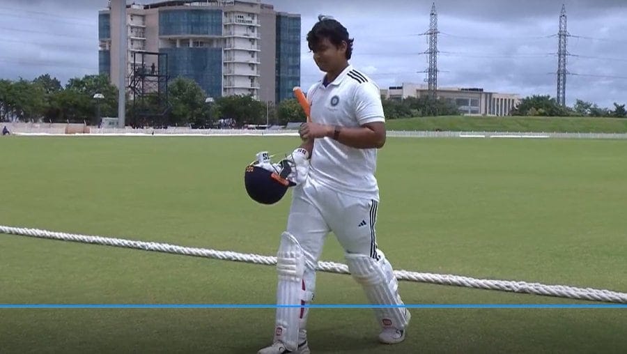 Vaibhav Sooryavanshi, disappointed after getting out for 92. (X Images) Vaibhav Sooryavanshi, disappointed after getting out for 92. (X Images)