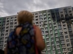 A Russian drone attack struck a residential building in Kyiv, Ukraine, on Tuesday. (AP)