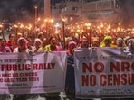A rally demanding NRC updation before the Census 2027. (ANI)