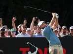 ATLANTA, GEORGIA - AUGUST 30: Scottie Scheffler of the United States plays his shot from the 18th tee during the final round of the TOUR Championship 2026 at East Lake Golf Club on August 30, 2026 in Atlanta, Georgia. Jonathan Bachman/Getty Images/AFP (Photo by Jonathan Bachman / GETTY IMAGES NORTH AMERICA / Getty Images via AFP) (Getty Images via AFP)