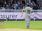 Pakistan's Mohammad Rizwan leaves the ground after losing his wicket on day two of the second cricket test match between England and Pakistan 