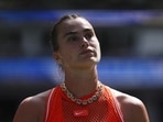 NEW YORK, NEW YORK - AUGUST 31: Aryna Sabalenka reacts against Camila Osorio of Colombia during their Women's Singles First Round match on Day Two of the 2026 US Open at USTA Billie Jean King National Tennis Center on August 31, 2026 in the Flushing neighborhood of the Queens borough of New York City. Patrick Smith/Getty Images/AFP (Photo by Patrick Smith / GETTY IMAGES NORTH AMERICA / Getty Images via AFP)(Getty Images via AFP)
