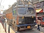 The truck that was involved in the accident. (Gurpreet Singh/HT)
