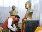 Chief Minister Pushkar Singh Dhami pays tribute to martyrs of the Khatima statehood movement firing incident.