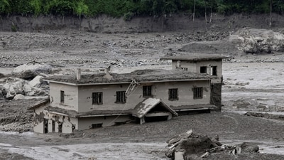 A mud-covered building following a flash flood at Trishuli in Nuwakot district, Nepal, August 26, 2026. (REUTERS)