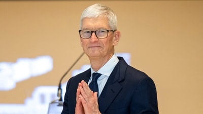 Tim Cook stepped down as CEO of Apple on Monday. (AP Photo/Annie Mulligan) Tim Cook stepped down as CEO of Apple on Monday. (AP Photo/Annie Mulligan)