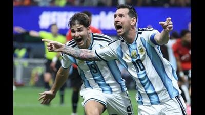 The 39-year-old’s retirement from international football marks the end of an era in which where Argentina employed a simple tactic: give it to Messi. (AFP) The 39-year-old’s retirement from international football marks the end of an era in which where Argentina employed a simple tactic: give it to Messi. (AFP)