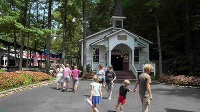 People visit Dollywood the day after Dolly Parton’s death was announced, in Pigeon Forge, Tennessee on August 26. (REUTERS)