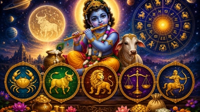 Krishnashtami Lucky Rasis: కృష్ణాష్టమి నుంచి ఈ 5 రాశుల దశ తిరగనుంది.. ఊహించని లాభాలు! (AI) Krishnashtami Lucky Rasis: కృష్ణాష్టమి నుంచి ఈ 5 రాశుల దశ తిరగనుంది.. ఊహించని లాభాలు! (AI)