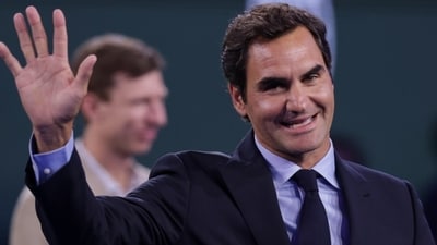 Grand Slam champion Roger Federer received his International Tennis Hall of Fame ring